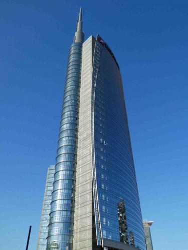 The spire on top of the Unicredit tower at Porta Nuova was designed to reflect the spires on the city's Duomo