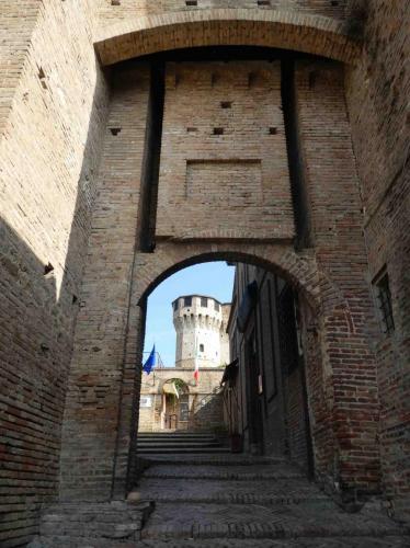 Inside the village, looking up towards the Castle 