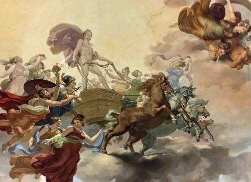And Giuseppe Collignon's 'Prometheus Steals Fire from Apollo's Sun Chariot' (1814)