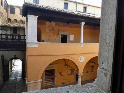 The Castle's courtyard (with the old drawbridge on the left)
