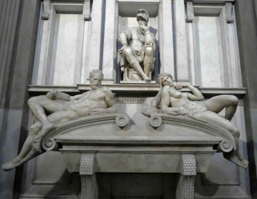 He designed the Sagrestia Nuova (New Sacresty) and created many of its sculptures including these, 'Dusk' and 'Dawn'