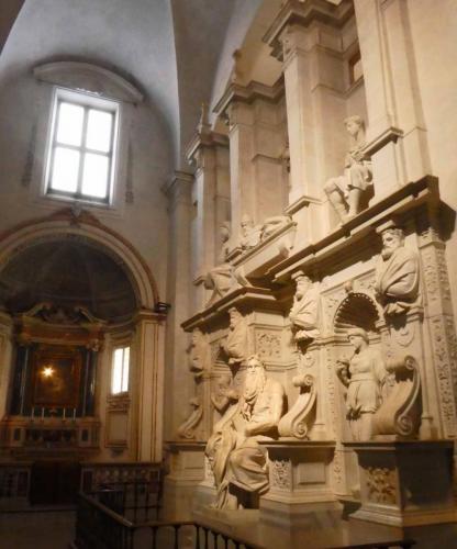 Michelangelo's Moses sculpture in the Church of San Pietro in Vincoli in Monti
