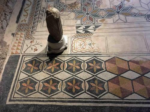 Elaborate floor mosaics 