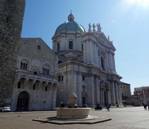 Brescia's New Cathedral (people sitting on the steps provide perspective)  