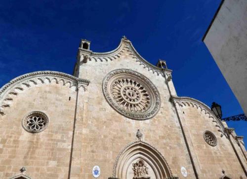 The city's cathedral and 15th century rose window