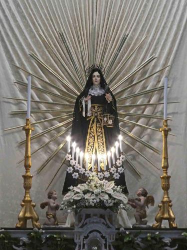 The beautiful Maria Addolorata, Our Lady of Sorrows, on the main altar