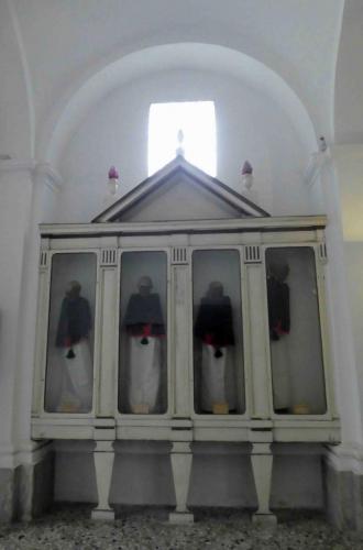 And then in a side chapel, this - the remains of the 'confratelli'; the oldest are from the 1770s