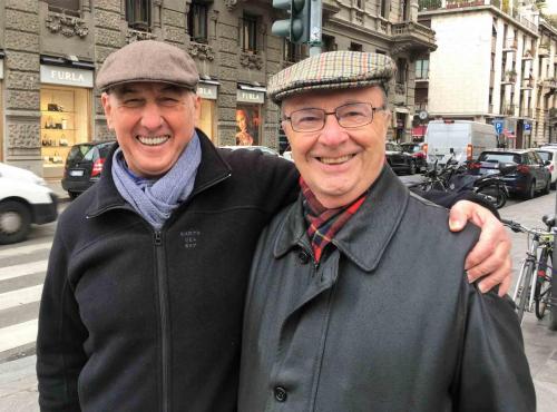 And here's the Milanese photo-bomber; this lovely man popped in for a photo with Greg. Ciao - for now - beautiful Milano! 
