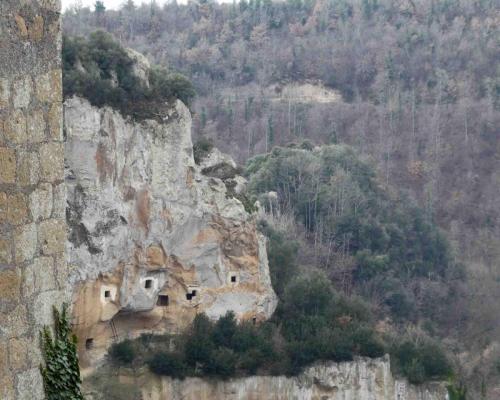 Just outside the hill town of Sorano, caves originally inhabited by Etruscans are still visible