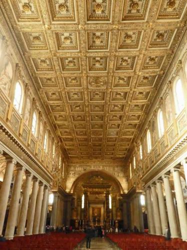 The church's ceiling is said to have been decorated with gold plundered from the newly-discovered Americas, and gifted to the Pope of the day by Spain's Catholic Queen Isabella