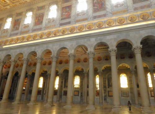 St Paul was beheaded (by Nero) on this site around 67 AD; the woman bottom right provides perspective on the height of the columns 
