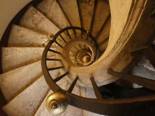 The 17th century spiral staircase by architect Lorenzo Bernini; leading to a private apartment attached to the church, the self-supporting staircase was the first of its type