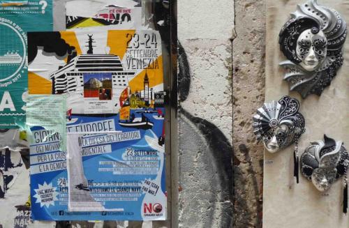 Communication two ways; bill posters and masks