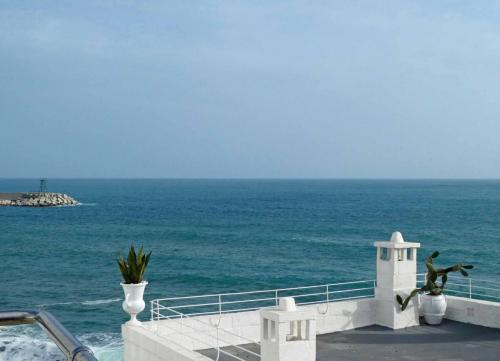 And to the north; the entrance to the fishing port is on the left