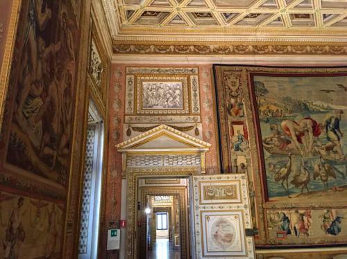 The Sala degli Arazzi (Room of the Tapestries), though there are actually several rooms of these extraordinary Flemish tapestries