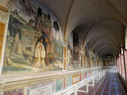 The cloisters here are decorated with 36 large frescoes depicting the life of St Benedict