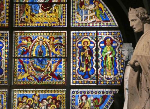 The stained glass Rose Window in the Museo dell'Opera