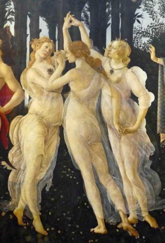 The three Graces from Botticelli's famous 'Primavera' (1482)