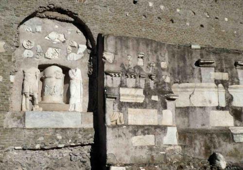 Materials and objects collected over hundreds of years from along the Via Appia  have been displayed here