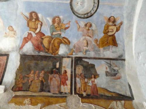 The church is filled with beautiful frescoes depicting the life of the saint