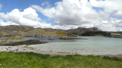 Not far out of town, we stopped to enjoy our smoked trout lunch - and had a pretty good view to go with it