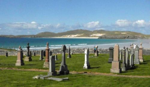 The cemetery overlooking the bay