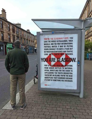 'You're the Clydebuilt city. You gave the world ultrasounds, tikka masala, and the first international football match.' HSBC's very good but controversial 'We are not an island' campaign (no, it's not anti-Brexit apparently)