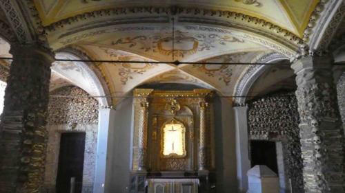 And this is the very strange Chapel of Bones, constructed by Franciscan monks in the late 16th century using bones exhumed from the city's cemeteries (apparently the ground space was needed for Évora's expansion)