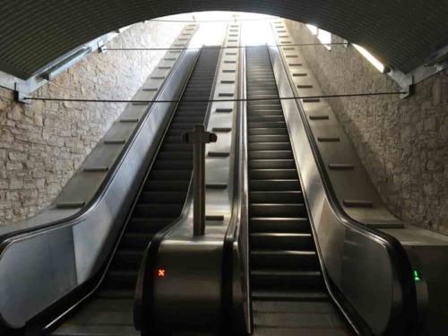 Like many hill towns, though, Spoleto has installed a series of very helpful escalators (percorsi meccanizzati) to facilitate movement through the city 
