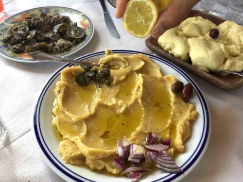 Fava with lots of olive oil and lemon juice