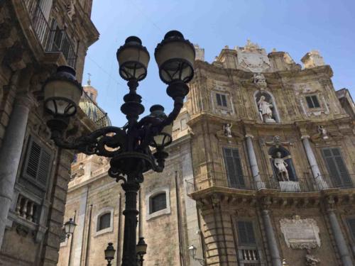 That history has left the city with some extraordinary architecture; this is the remarkable Quattro Canti at the intersection of the city's two main streets