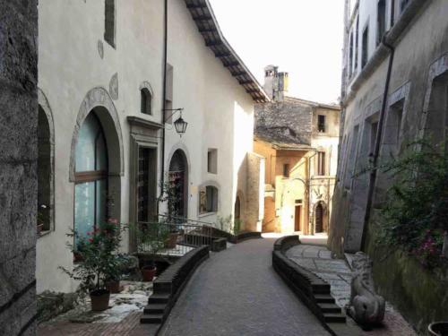 This is the little street that runs down beside our building (the morning bakery-run route)