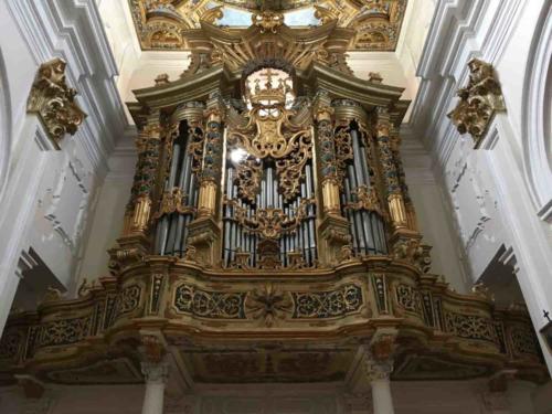 The 15th century Basilica di San Bernadino was badly damaged 