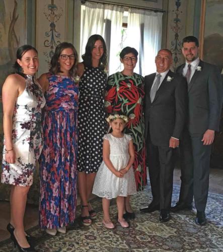 The wider family ... Sarah, Benedetta - our lovely friend and official translator - Grace, Aila and Tom