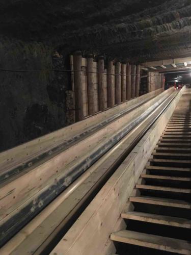 And part thrill ride - these giant slides (this one is 120m long) are the main method of transfer to lower levels; I took the stairs