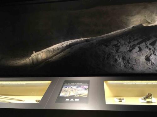 Part exhibition (this twisted Bronze Age staircase was discovered in the Hallstatt salt mine)