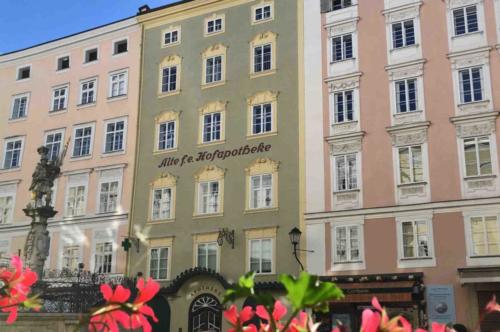 Buildings facing onto one of Salzburg's numerous small squares; a perfect place to stop for coffee and strudel