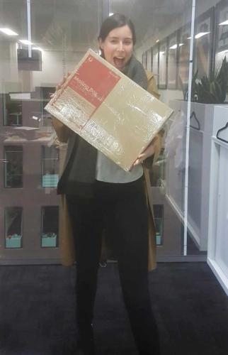 It's arrived in Melbourne and Gracie has it boxed up and ready for onward flight to Italy