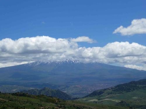 Having arrived at Sicily's north coast we turned east and then south again (in this country, Mt Etna dominates the view)