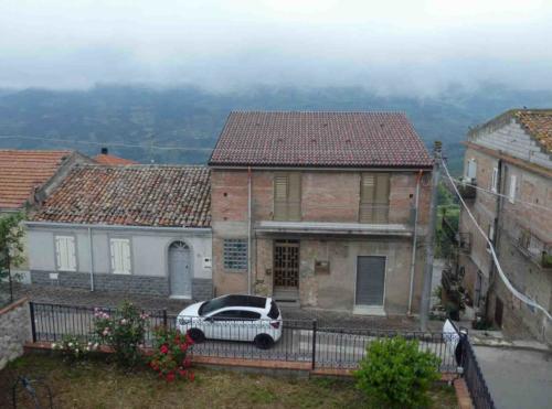 On the northern side of the forest is the little town of San Fratello; this is the view we woke up to (and that's our car down below)