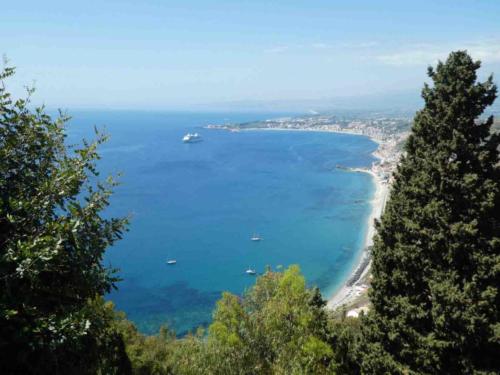 Looking out from Taormina's public gardens; they originally belonged to an English noblewoman who lived in the city