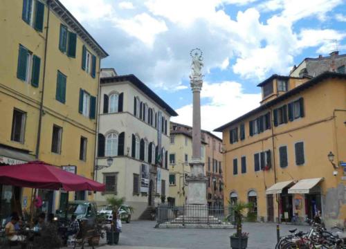 Back down into the town itself, and this is the five-way intersection at the end of our street