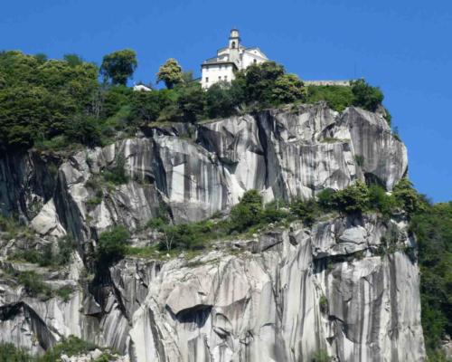 And on the western shore, sitting high above the lake atop a huge granite outcrop, is the Santuary of Madonna del Sasso