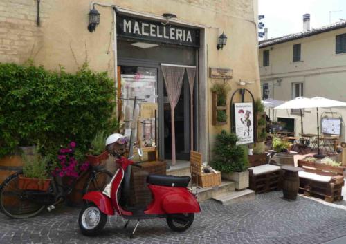 Montefalco itself is a pretty town; the local butcher certainly has an eye for setting a scene