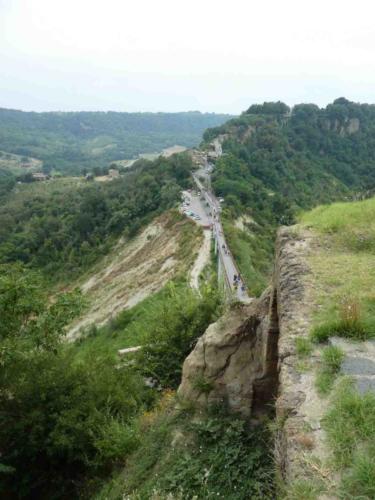 And the view from the village looking back the other way; Civita became an 'island' in the 19th century