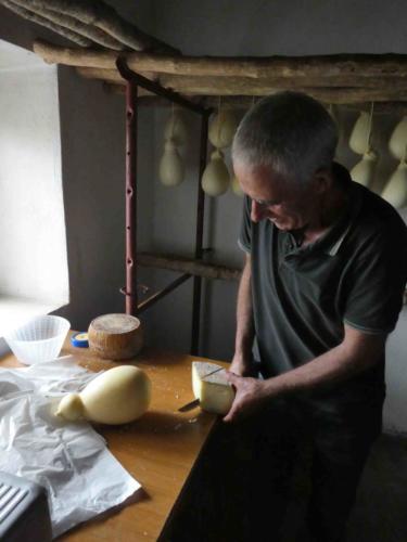 All the cheese is sold by weight - just say how much you want and the cheesemaker cuts and weighs it