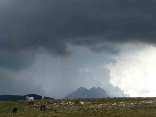 Twin peaks, Corno Grande on the left (Italy's highest mountain at 2912m) and beside it, Corno Piccolo