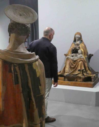 Many, like the statue on the left, have been painstakingly restored (some were in hundreds of pieces); all will be returned as the churches are re-opened - this beautiful Madonna and child are shortly heading back to the Basilica of Santa Maria Collemaggio