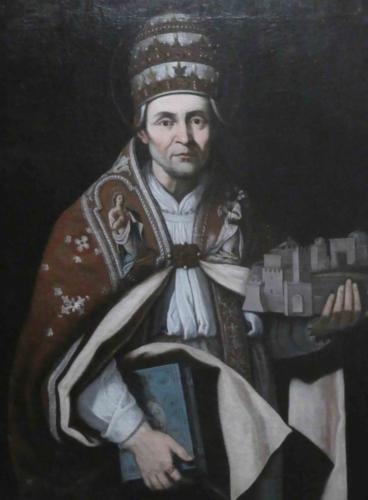 As part of the papal and political intrigue of the time, Celestine was then imprisoned by his successor; less than a year later he was killed by a stake driven through his forehead (a bad end for someone who'd been happy in his solitary life in the hills)