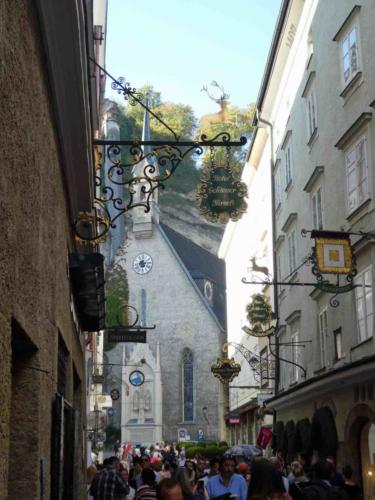 The city's narrow streets are filled with shops and cafes